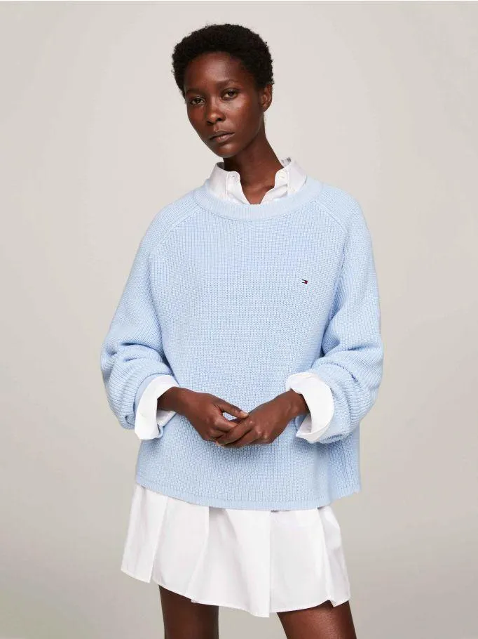 Cardigan Stitch Relaxed Fit Sweatshirt