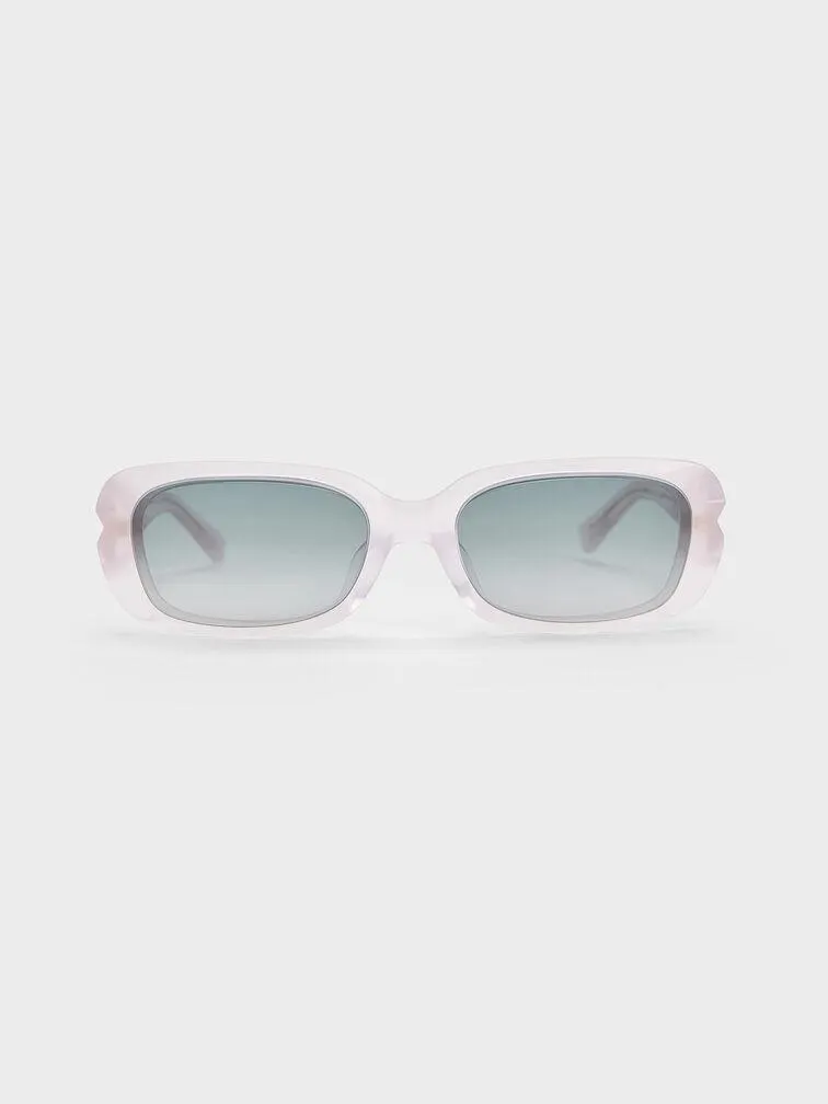 Recycled Acetate Angular Sunglasses - Transparent