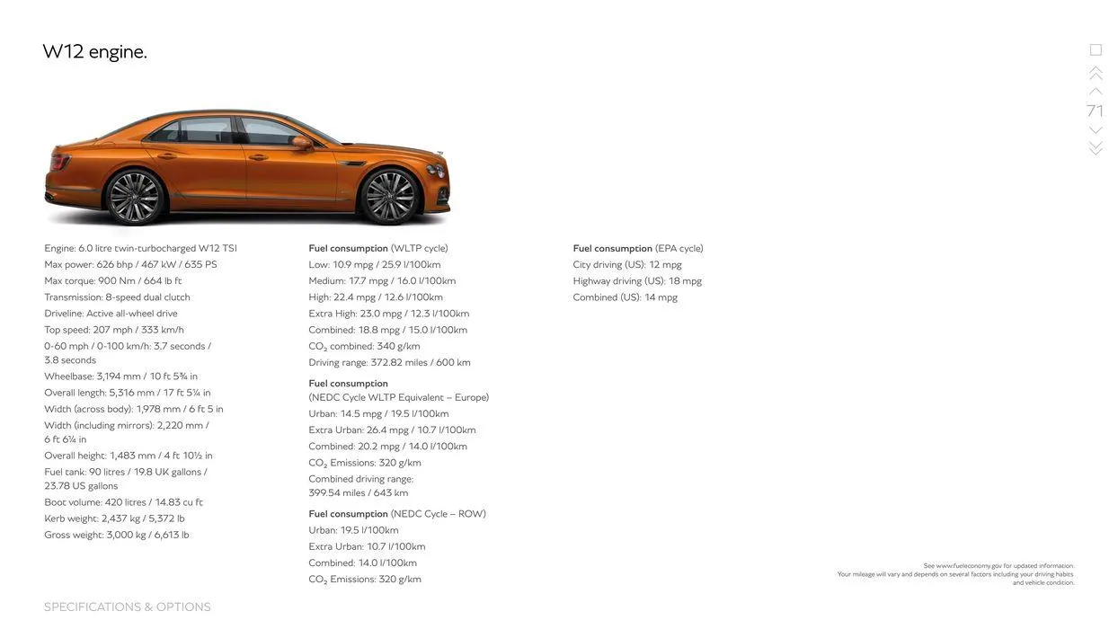 Flying Spur Range from 15 March to 15 September 2024 - Offers page 71