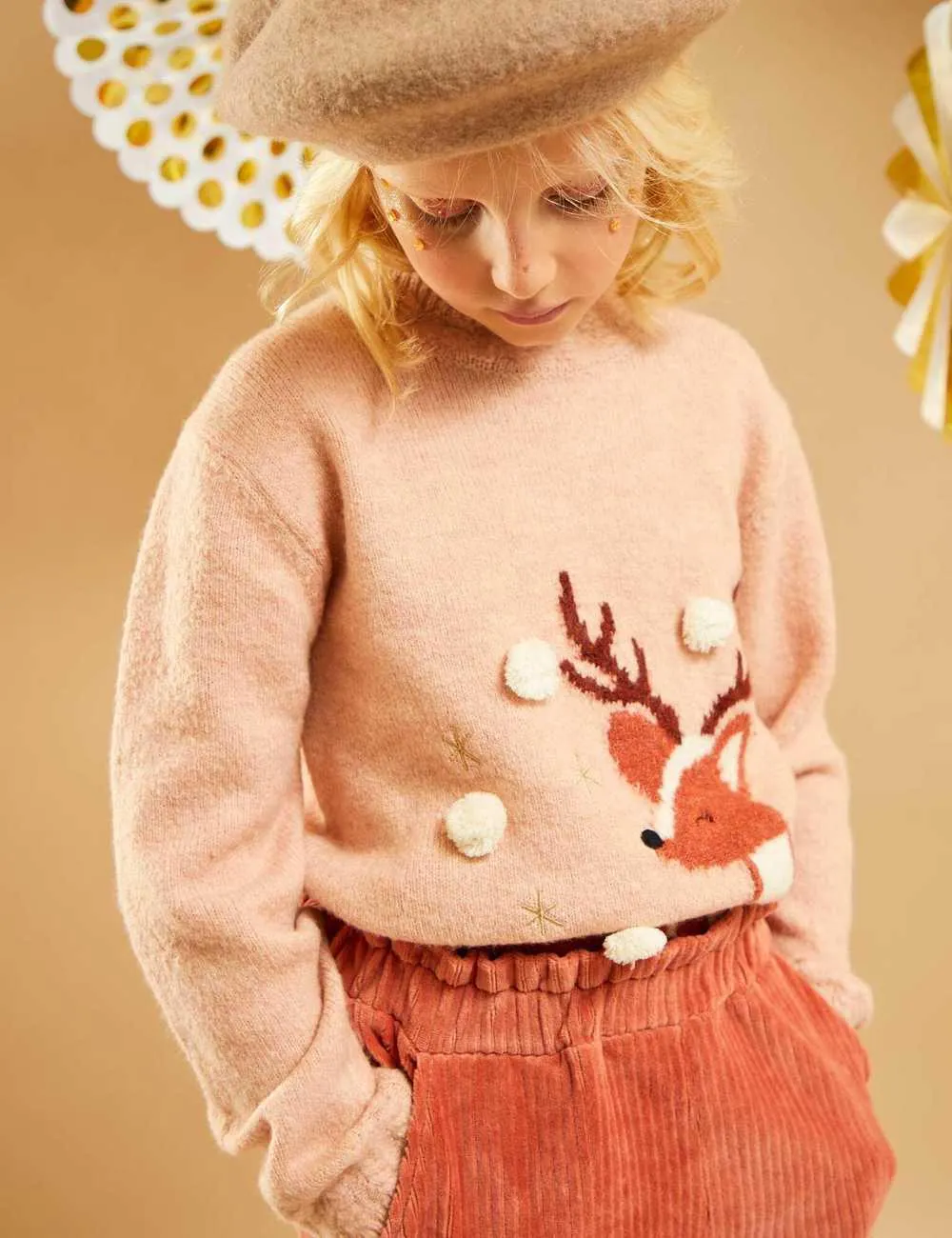 'Fawn' funnel-neck sweater