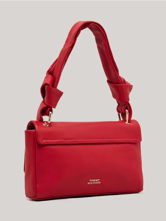 Leather Push Lock Hobo Bag