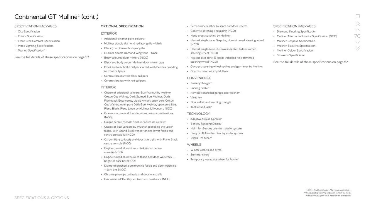Continental GT Range from 15 March to 15 September 2024 - Offers page 70