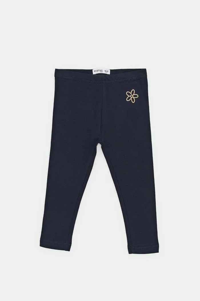 Infant Girls Navy Solid Leggings