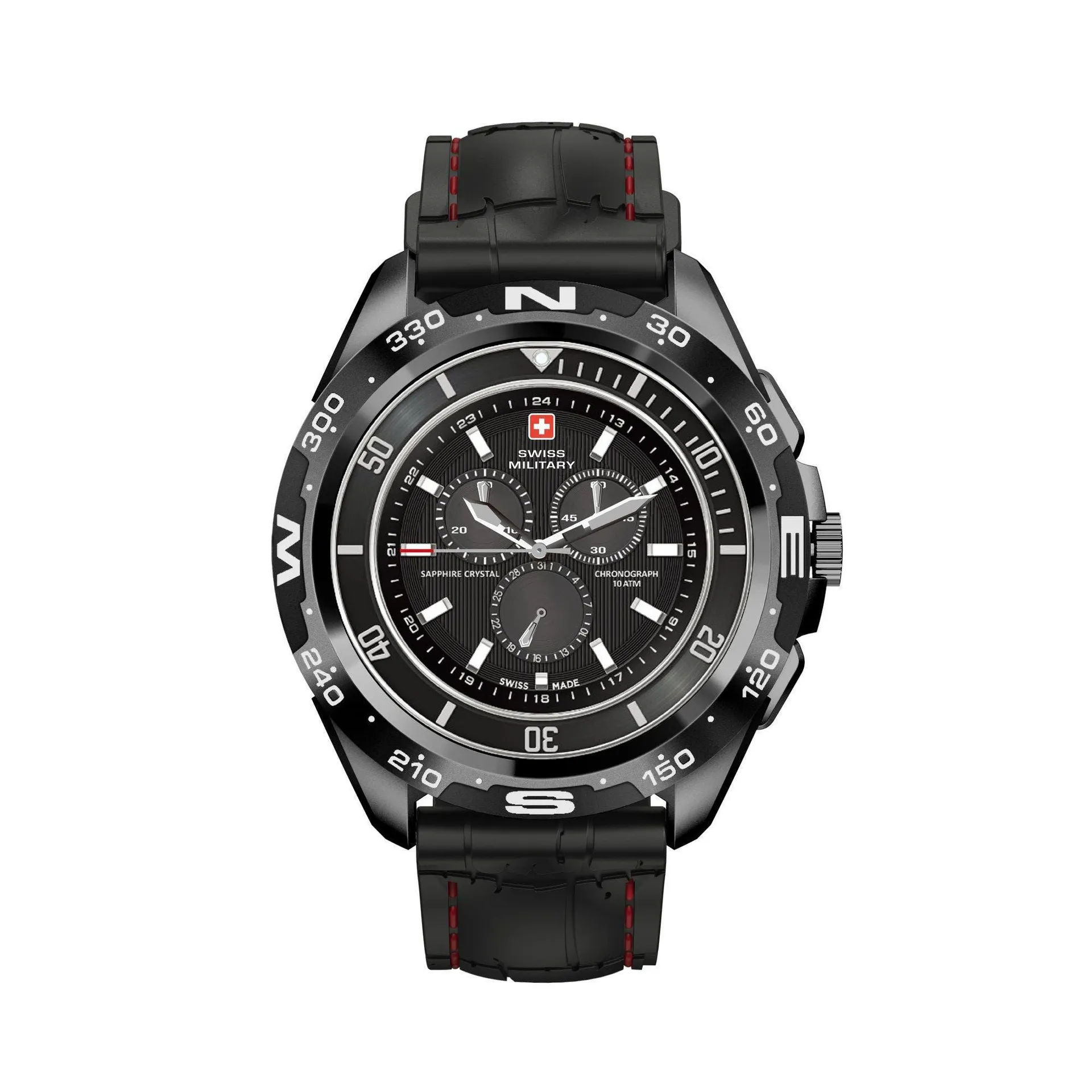 Swiss Military Dom Smart Watch Silicon Strap, Black