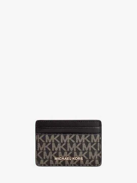 Jet Set Metallic Signature Logo Card Case