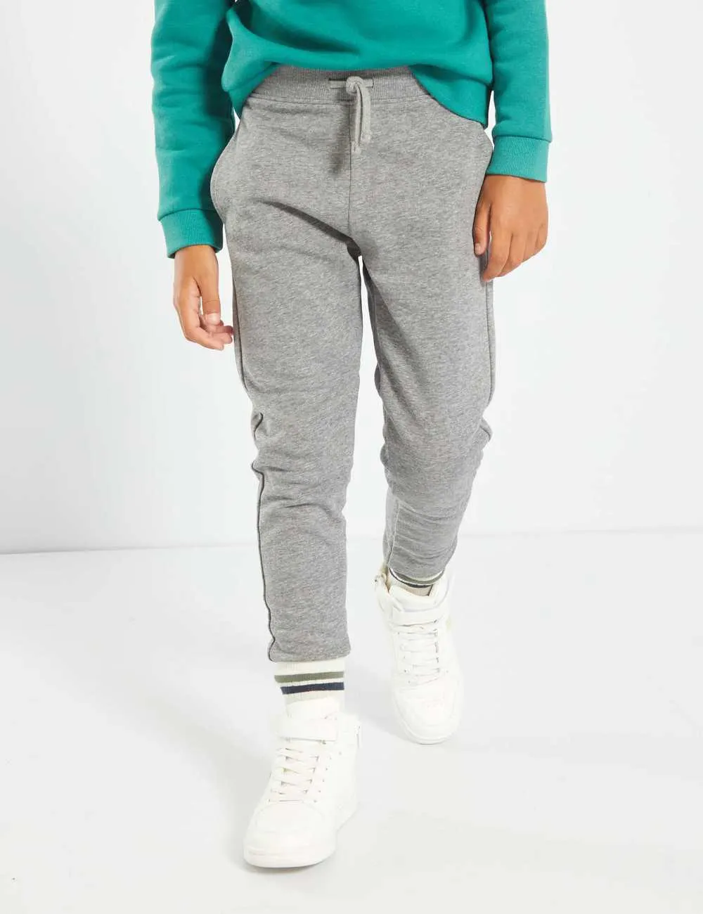 Plain sweatshirt fabric trousers