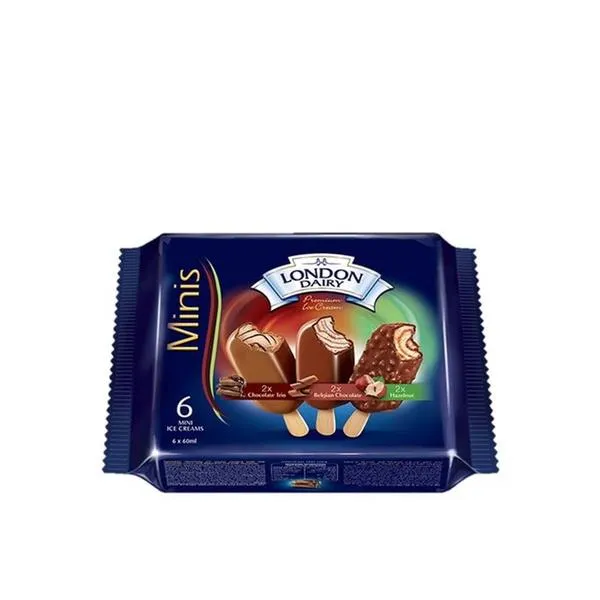 London Dairy Mini 6x50ml - Chocolate Trio+Belgium Chocolate+Chocolate Hazelnut