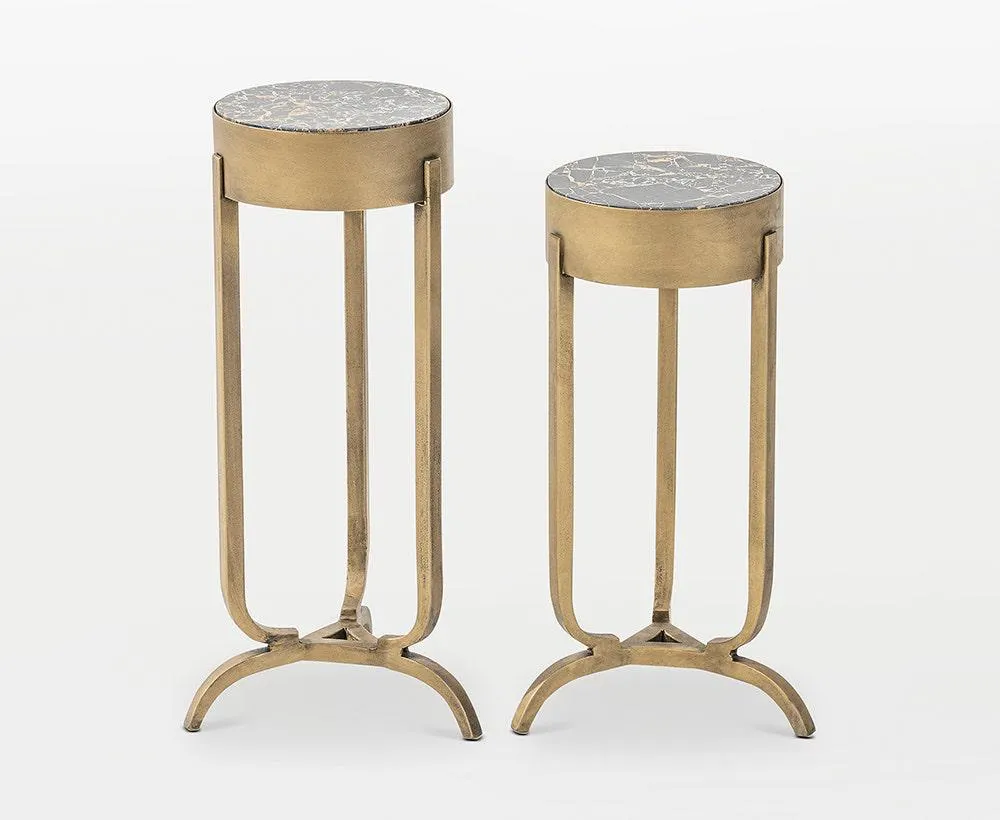 Kallie Set Of 2 Side Table Black-Gold