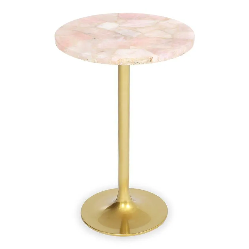 Esker End Table, Gold & Pink