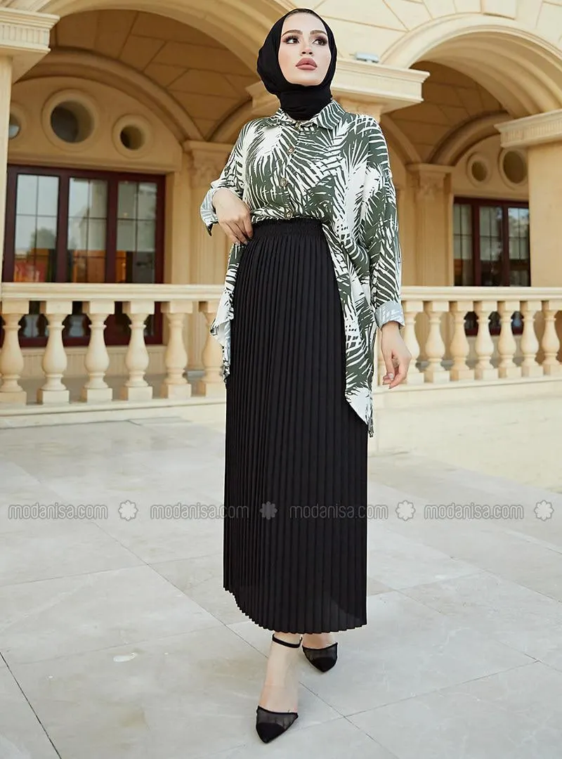 Black - Unlined - Scuba - Skirt