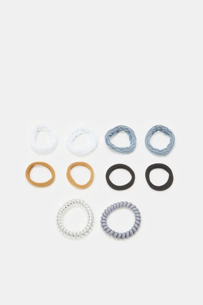 Women Assorted hair Tie Set (Pack of 10)