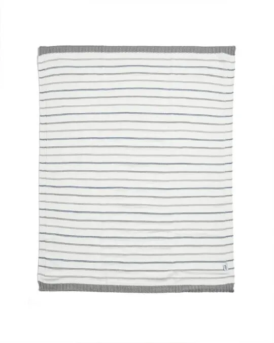 Blanket Knitted - Blue Stripe