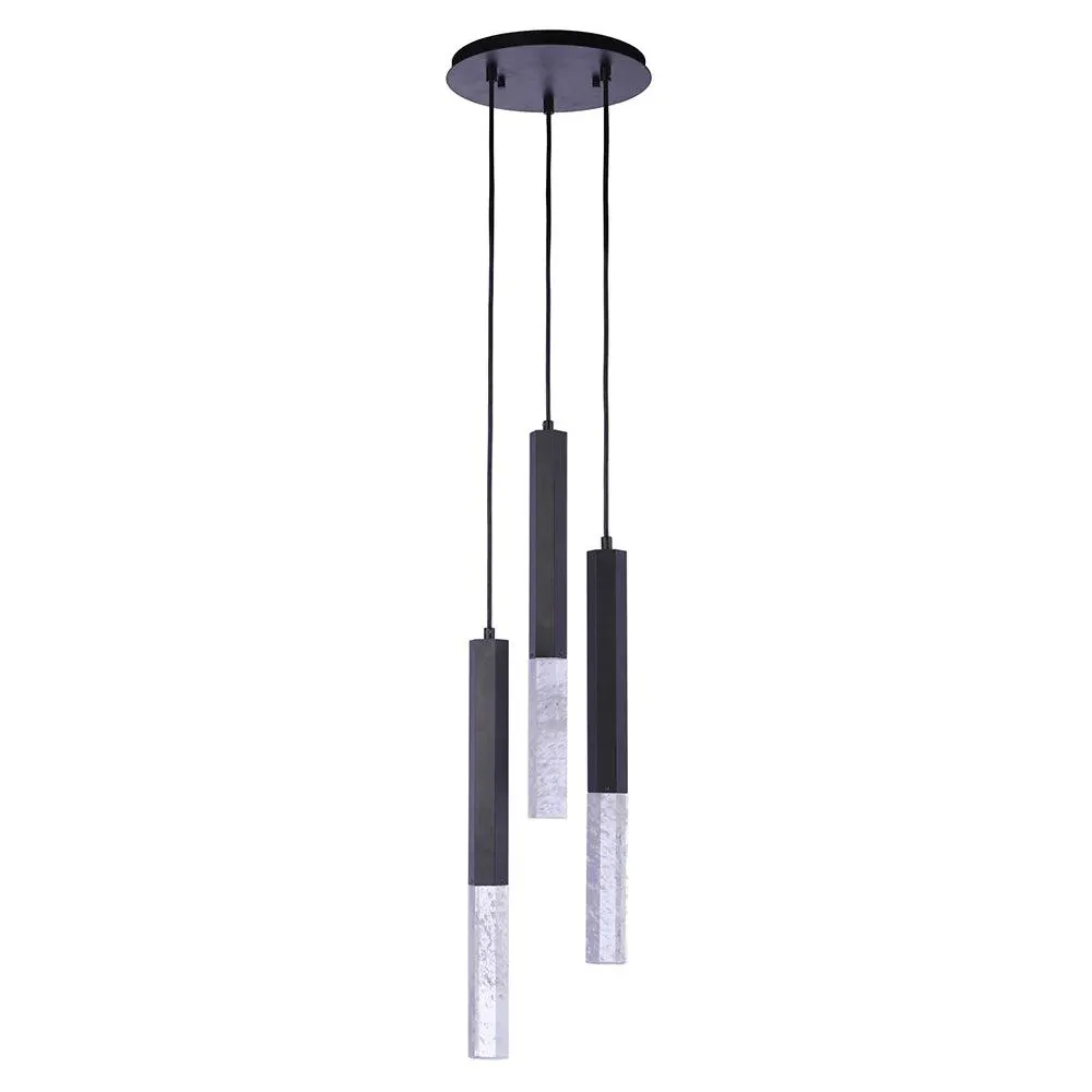 Cypress 3 Light LED Pendant - Black