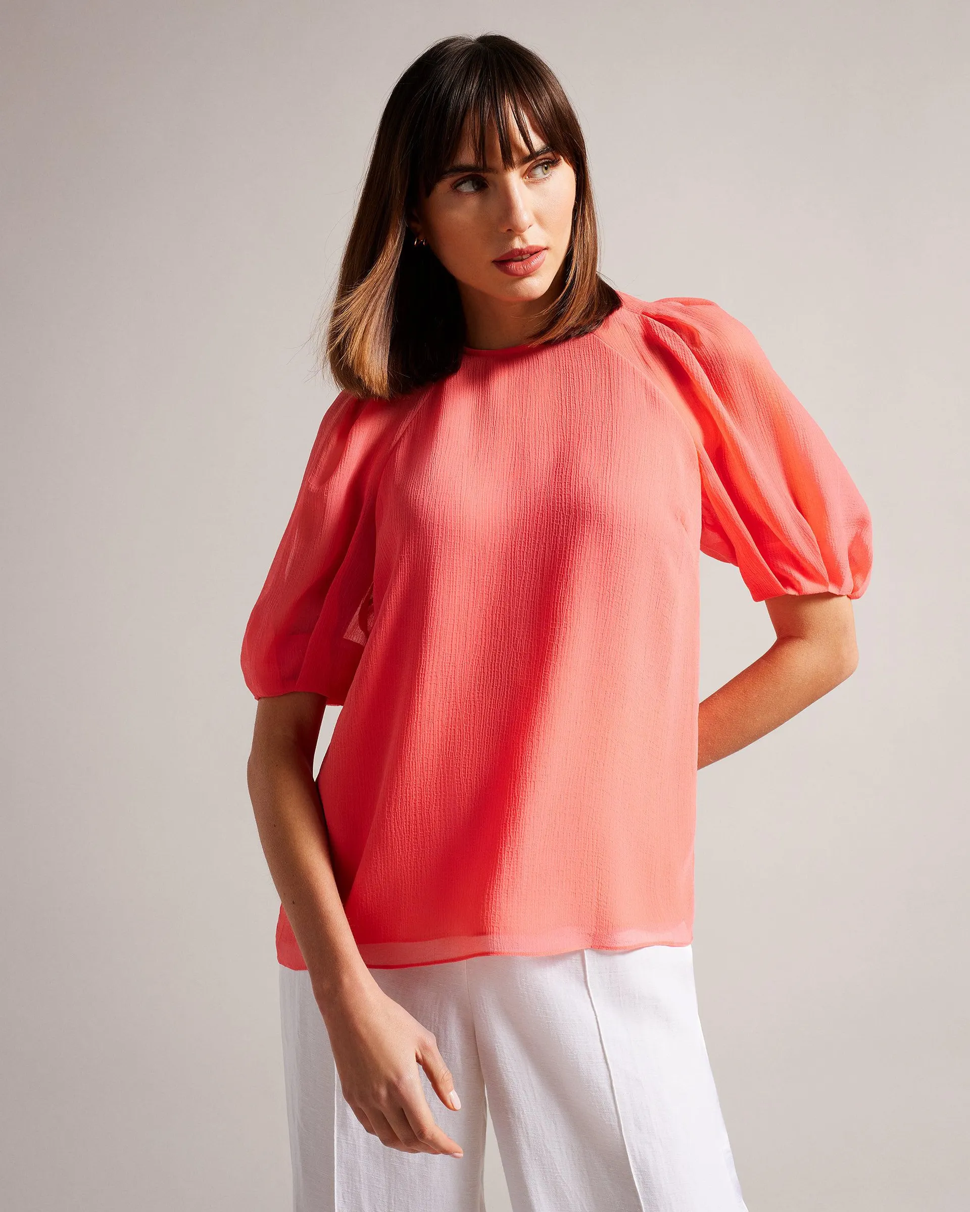 Boxy Top with Puff Sleeves