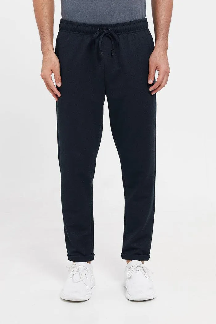 Men Navy Pull-On Trousers