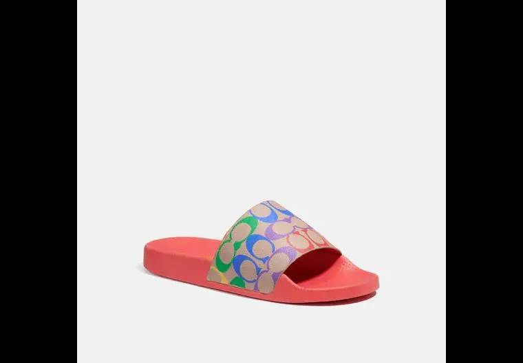 Udele Sport Slide In Rainbow Signature Canvas
