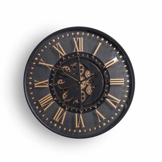 epoch gear wall clock 60x60x8cm- black
