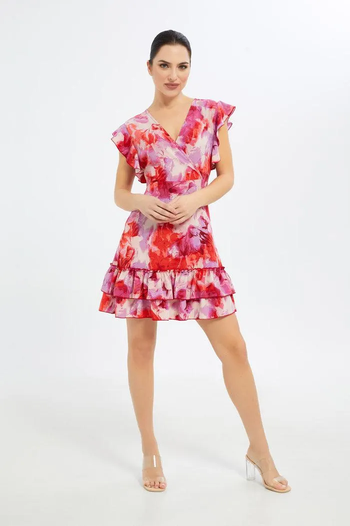 Women Multicolour Frilled Dress