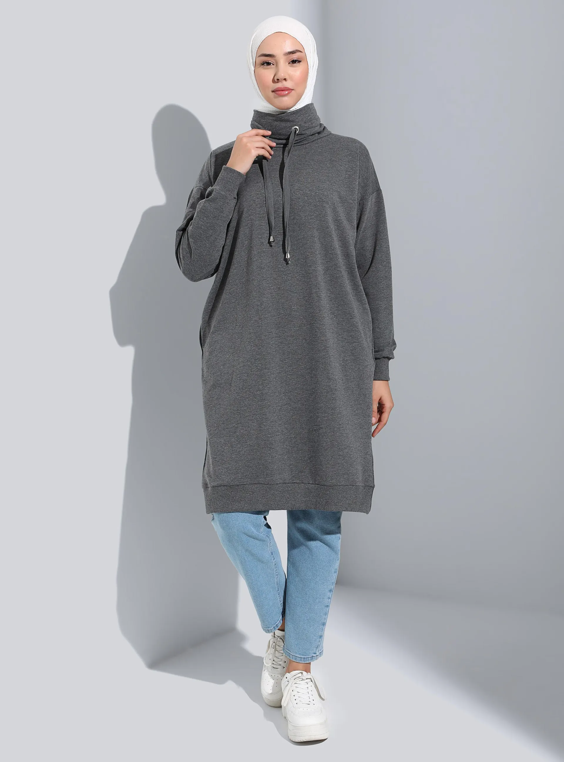 - Polo neck - Anthracite - Sweat-shirt - Everyday Basic