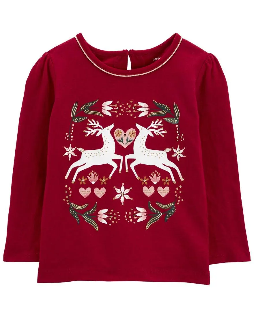 Christmas Reindeer Jersey Tee