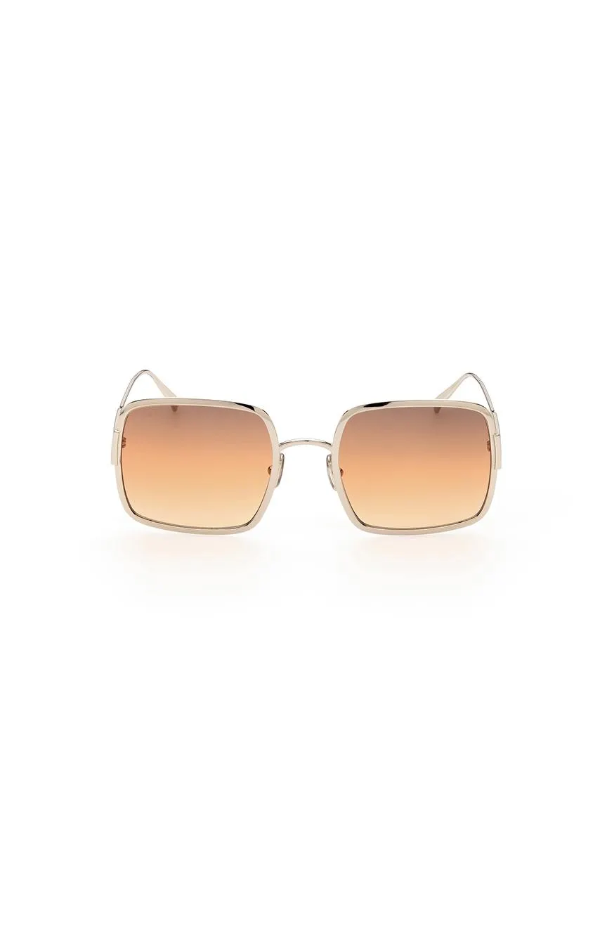 Women Square Gold Sunglass
