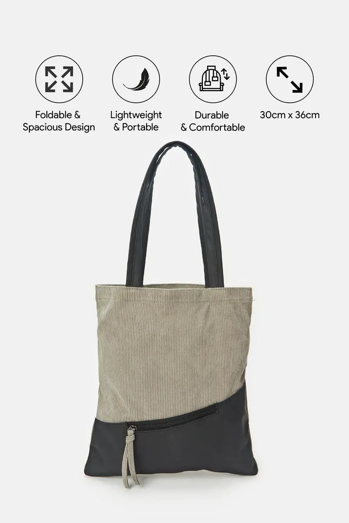 Women Grey Solid Shopper