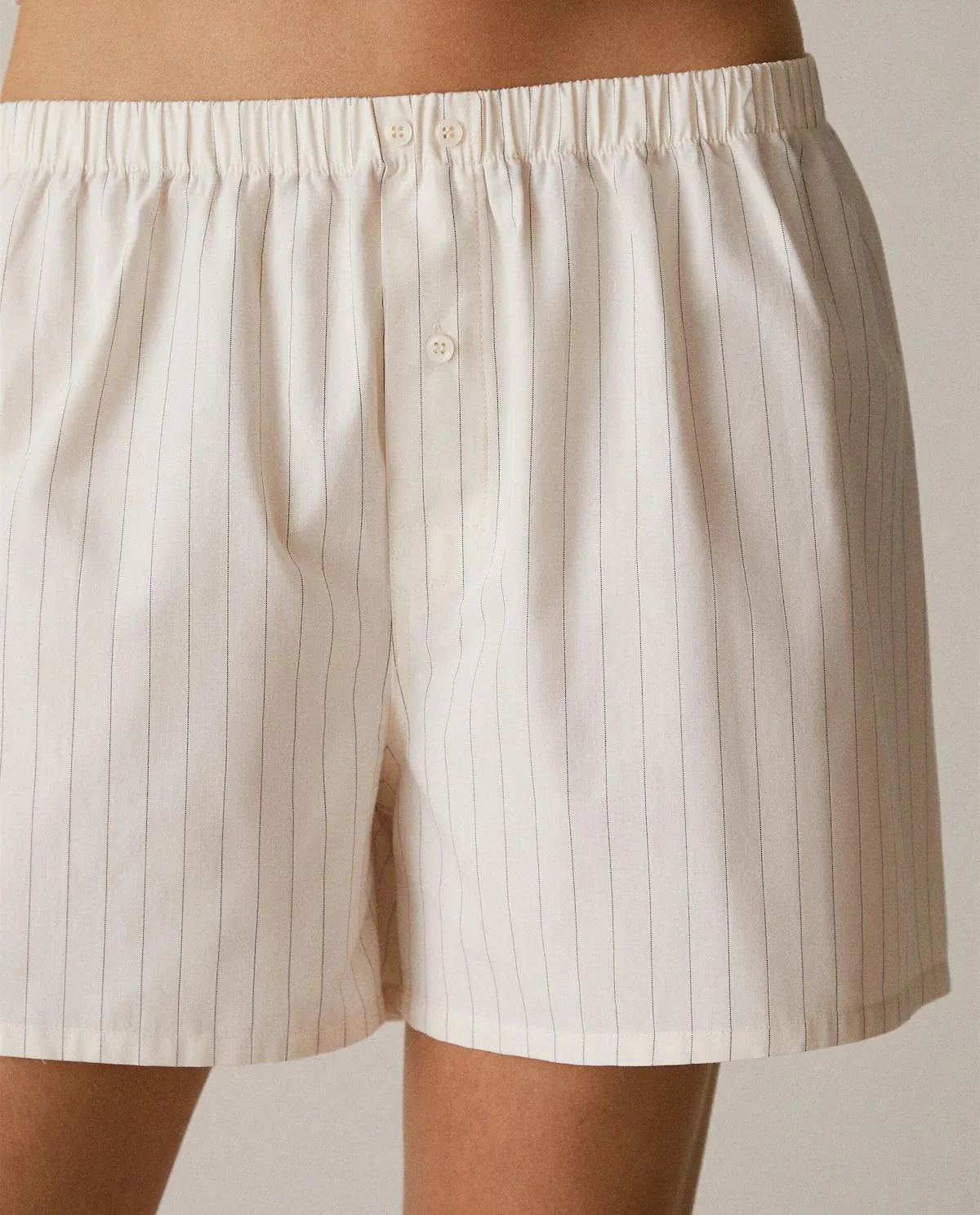 STRIPED COTTON SHORTS