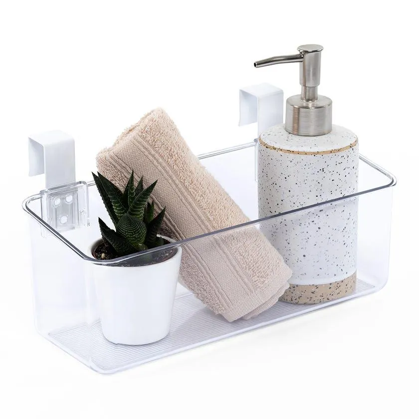 Hanging Storage Bin, Clear - Medium, 26.3x10.2 cm