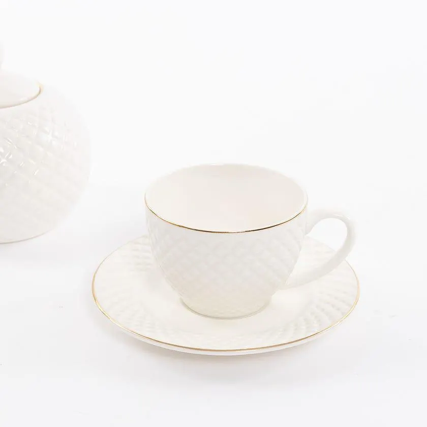 Alba Coffee Cup with Saucer, White - 90ml