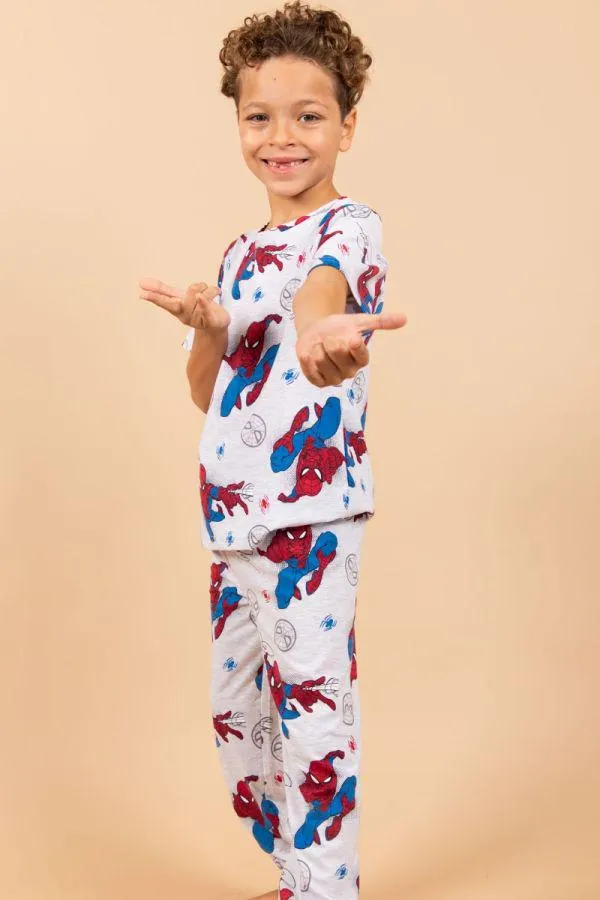 Boys Grey Printed Spider-Man PJ