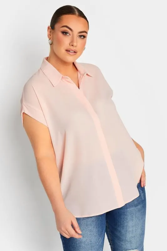 YOURS Curve Pink Short Sleeve Shirt