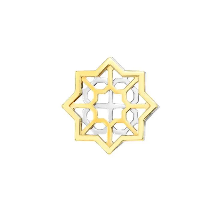 Al Qasr Star Earrings In 18K Yellow And White Gold