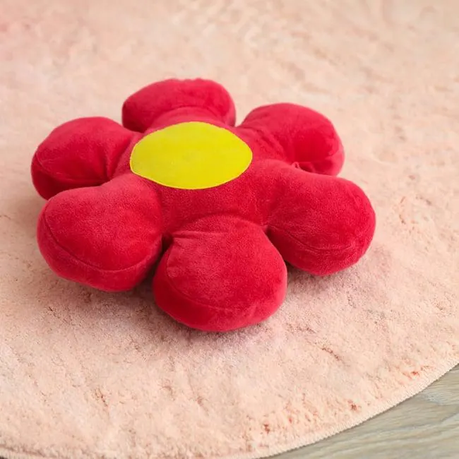 flower shaped cushion 30x30 cm pink