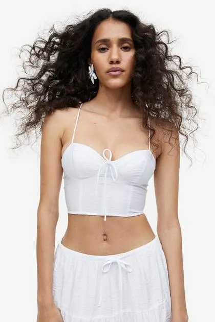 Cropped bustier top