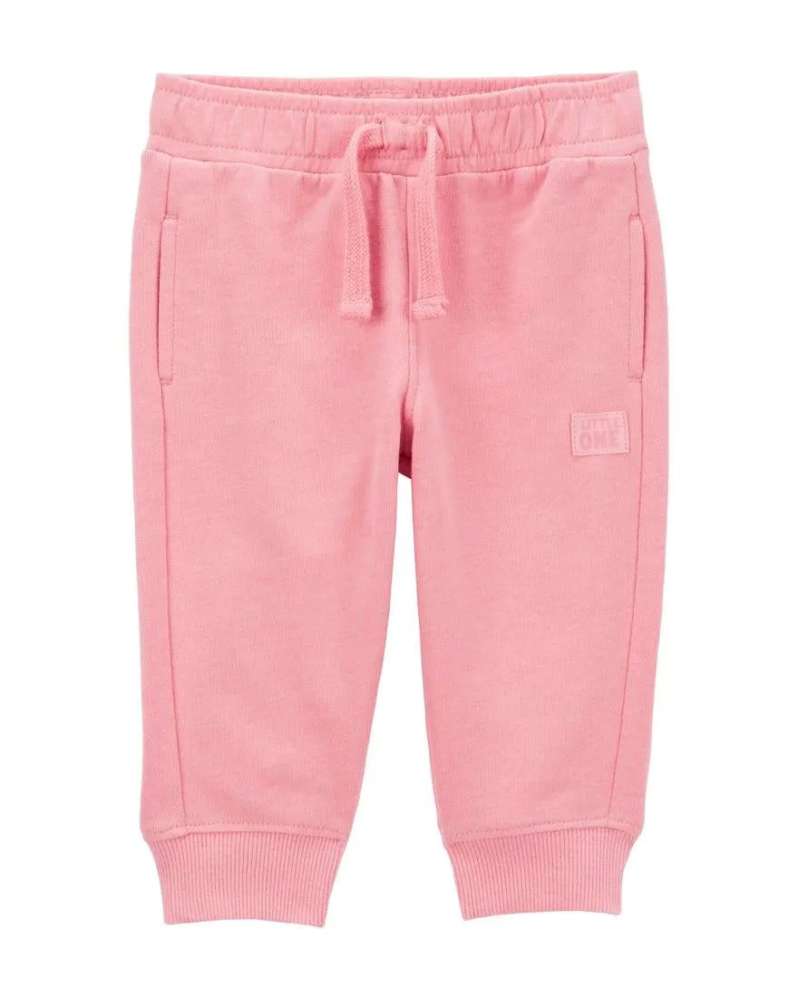 Pull-On French Terry Joggers - Pink