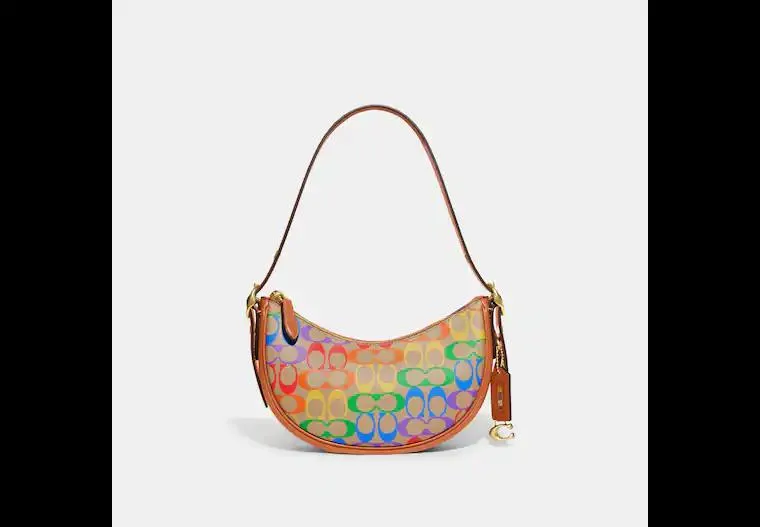 Luna Shoulder Bag In Rainbow Signature Canvas