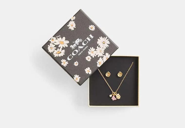 Garden Charms Pendant Necklace And Earrings Set