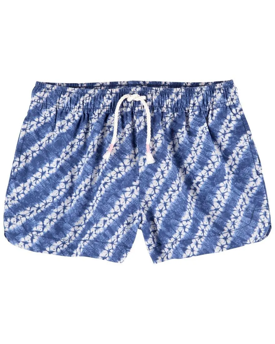Shibori Print Drawstring Sun Shorts
