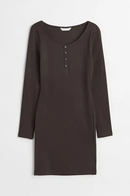 Button-top jersey dress