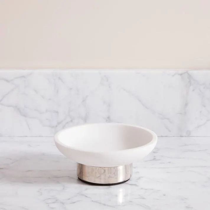 Modern Resin Bath Accessories - Nickel