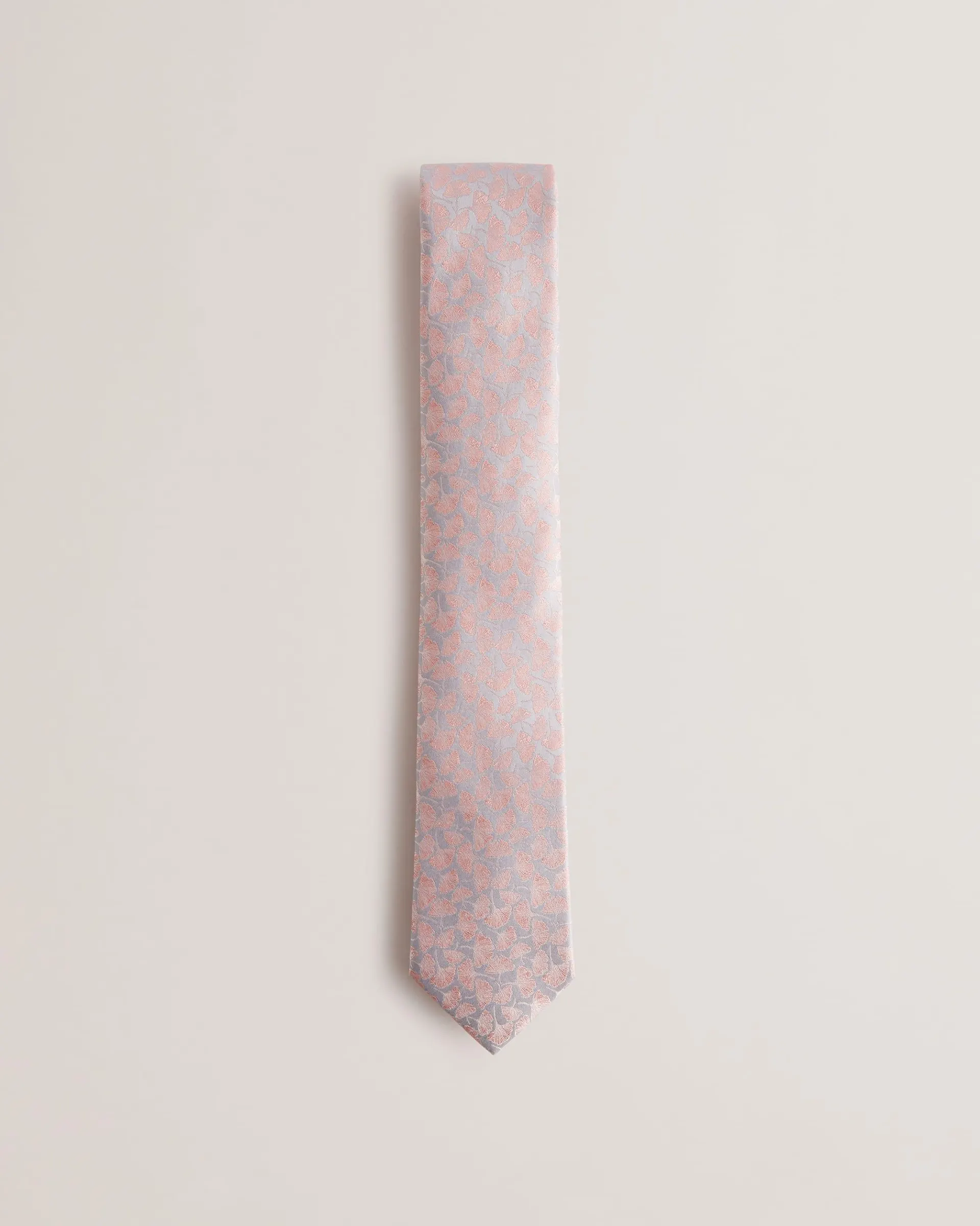 Joshyy Floral Leaf Silk Tie Pink