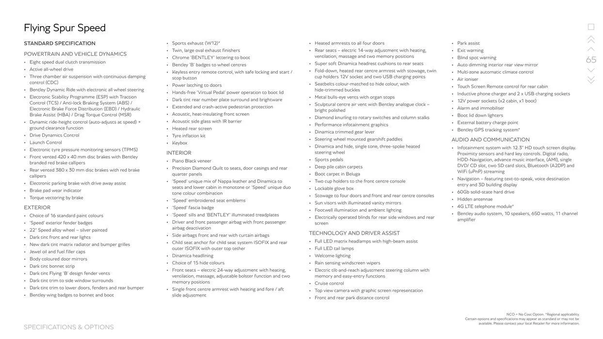 Flying Spur Range from 15 March to 15 September 2024 - Offers page 65