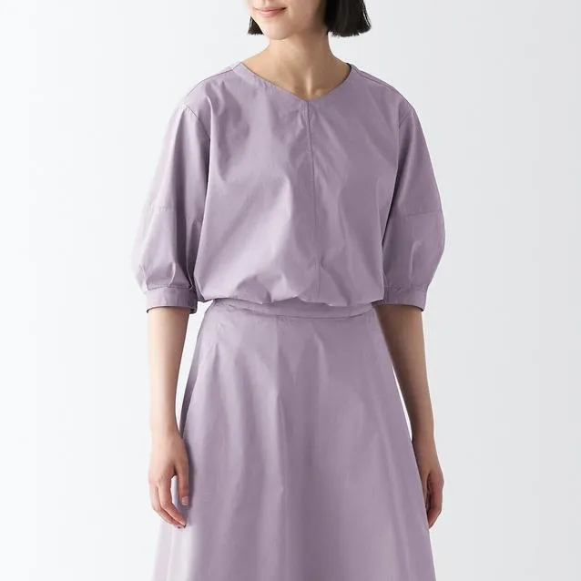 Quick Dry Broadcloth Half Sleeve Blouse