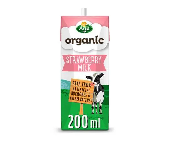 Arla Organic Strawberry Flavored Milk - 200ml