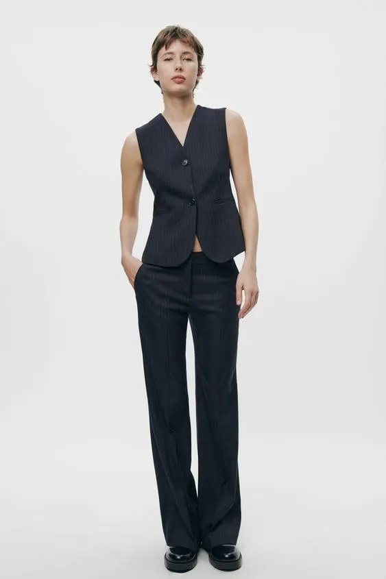 ZW COLLECTION PINSTRIPE WAISTCOAT