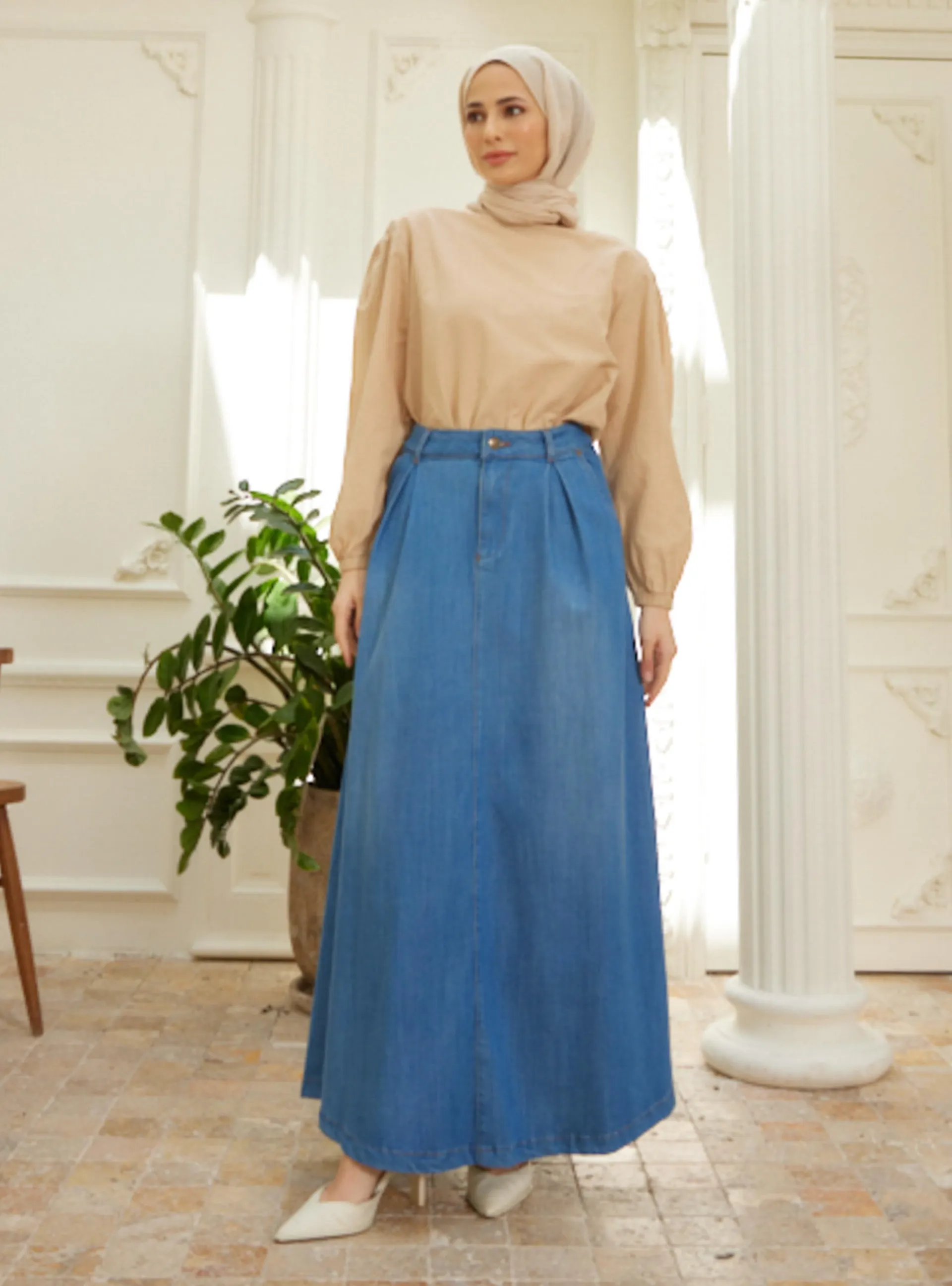 Dark Blue - Unlined - Skirt