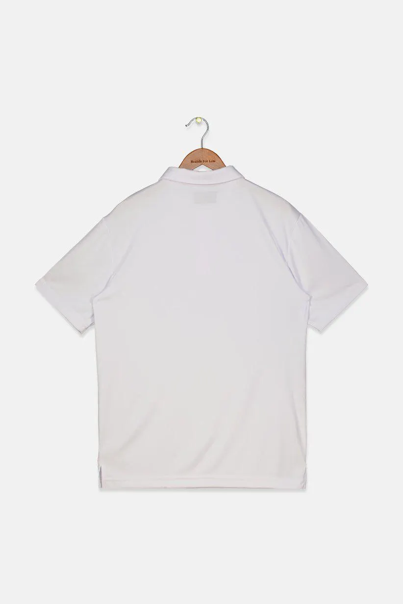 Kids Boy Sportswear Fit Space,Dyed Chest Polo Shirt, White Combo