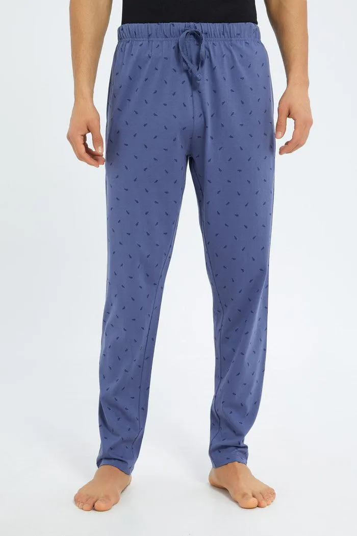 Men Blue Printed Pyjama Bottom