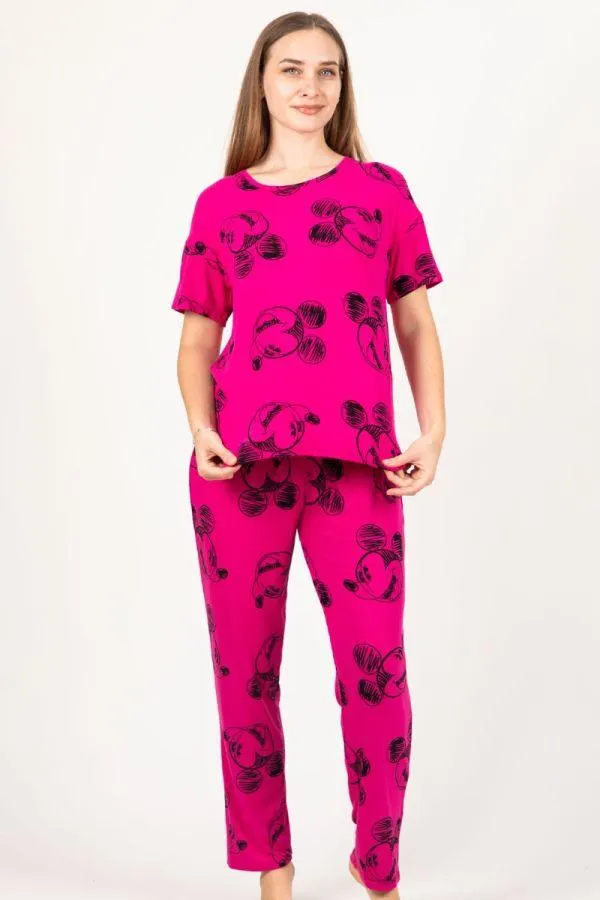 Ladies Berry Rib Mickey Lounge PJ