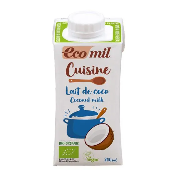 Ecomil Organic Coconut Milk Cooking Cream 200ml, Gluten Free, Vegan